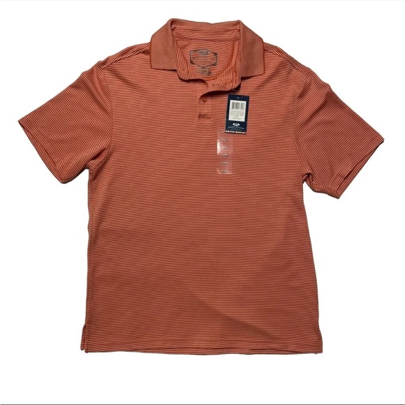 bahama bay club Other - Bahama Bay Club Polo Shirt Men's Size L Orange Striped Short Sleeve NWT